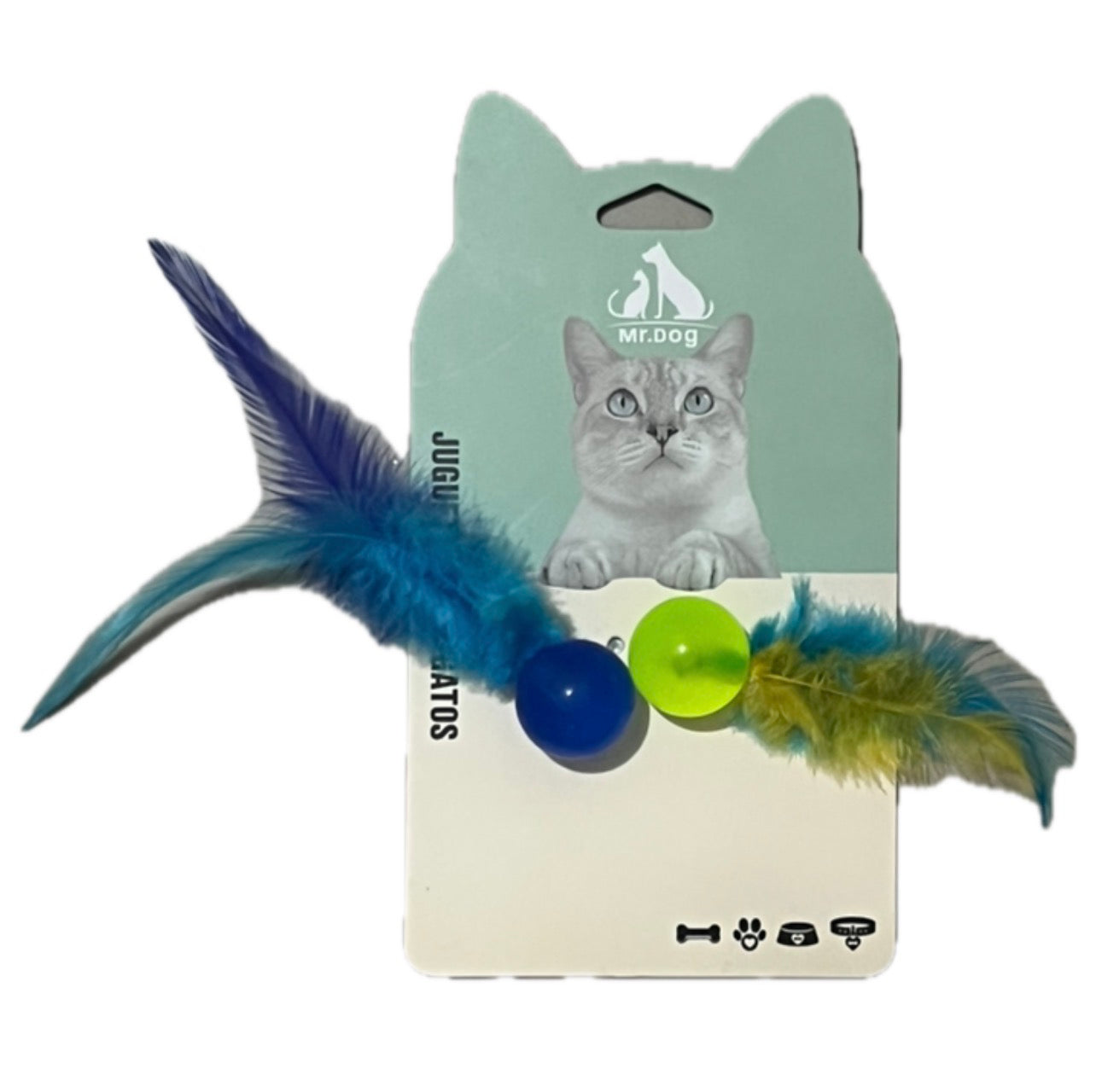 Juguete para gato bolas con plumas