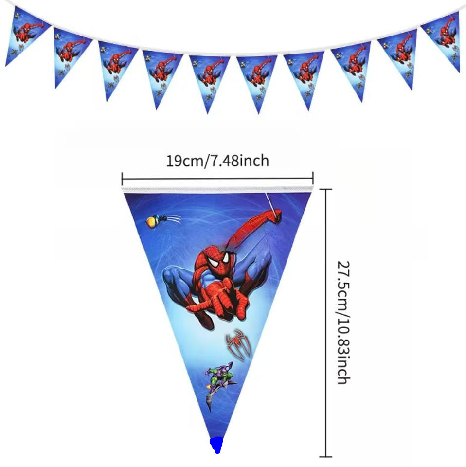 Banderín para fiesta temática spiderman