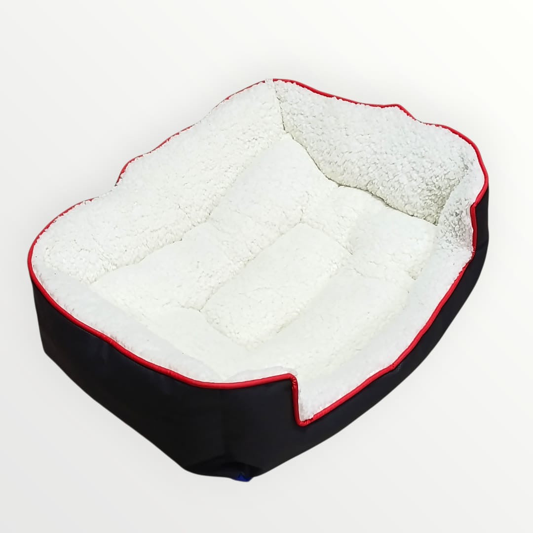 Cama con borrega rectangular