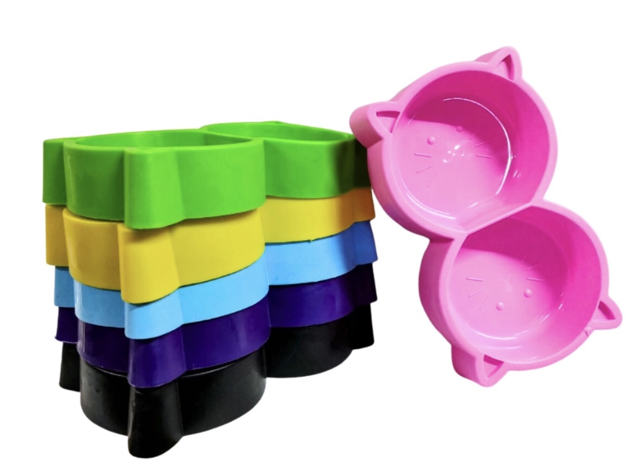 Plato doble para gato