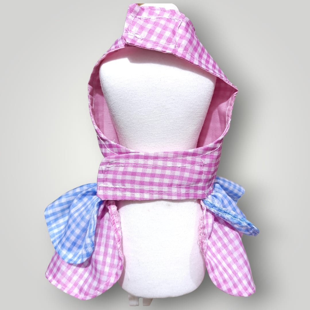 Vestido de cuadros con moño