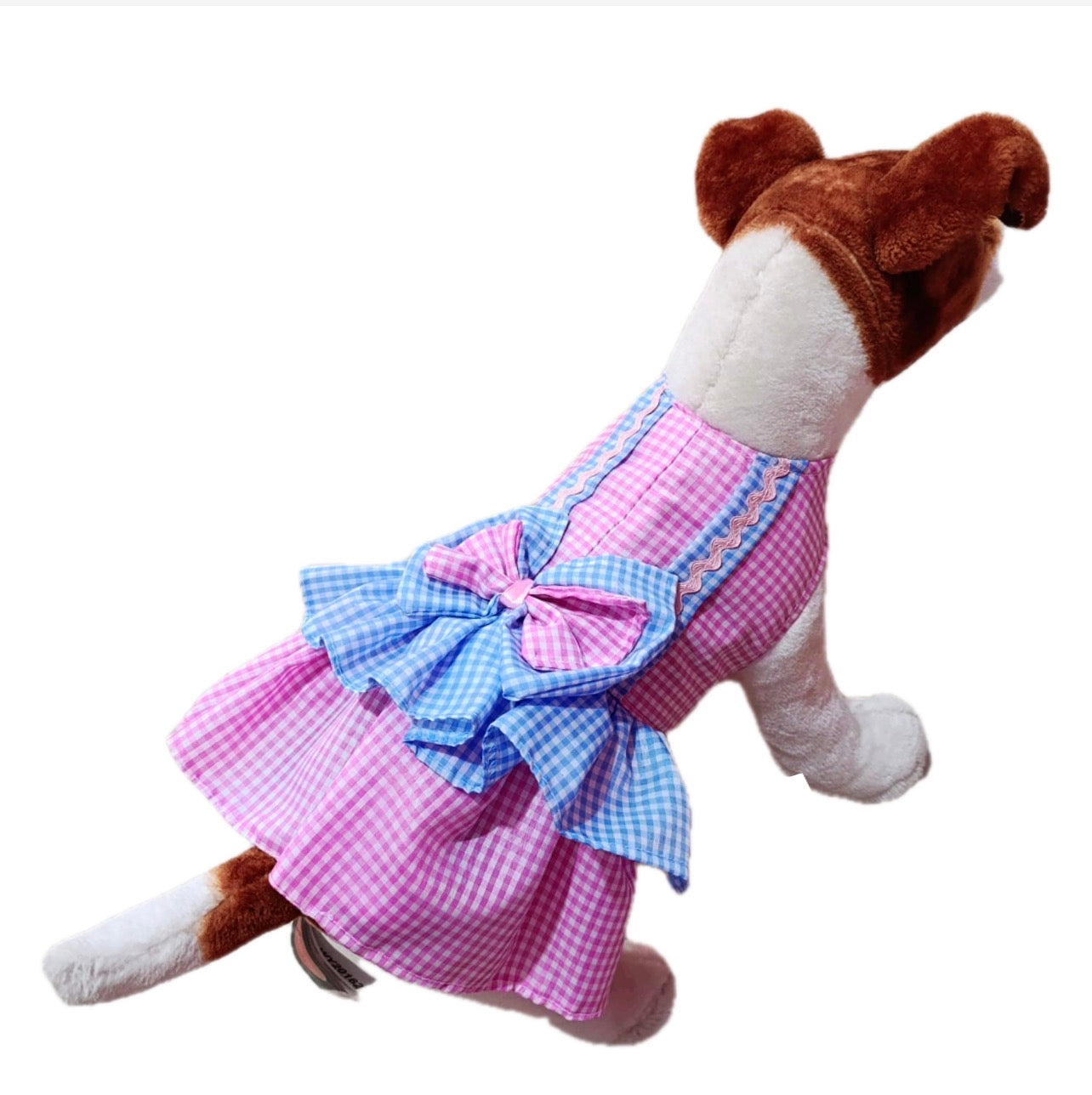 Vestido de cuadros con moño