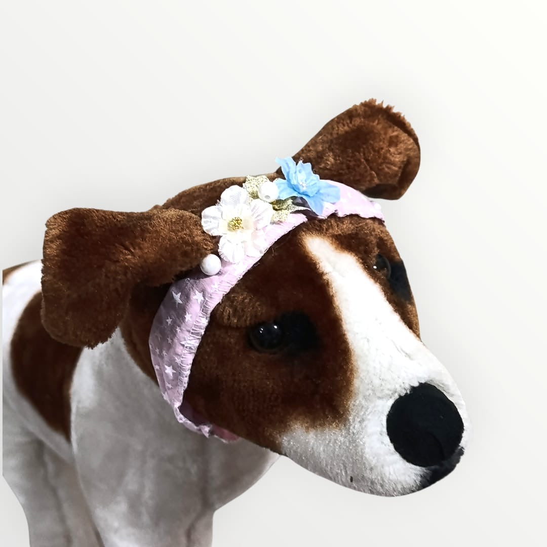 Diadema floral para mascota
