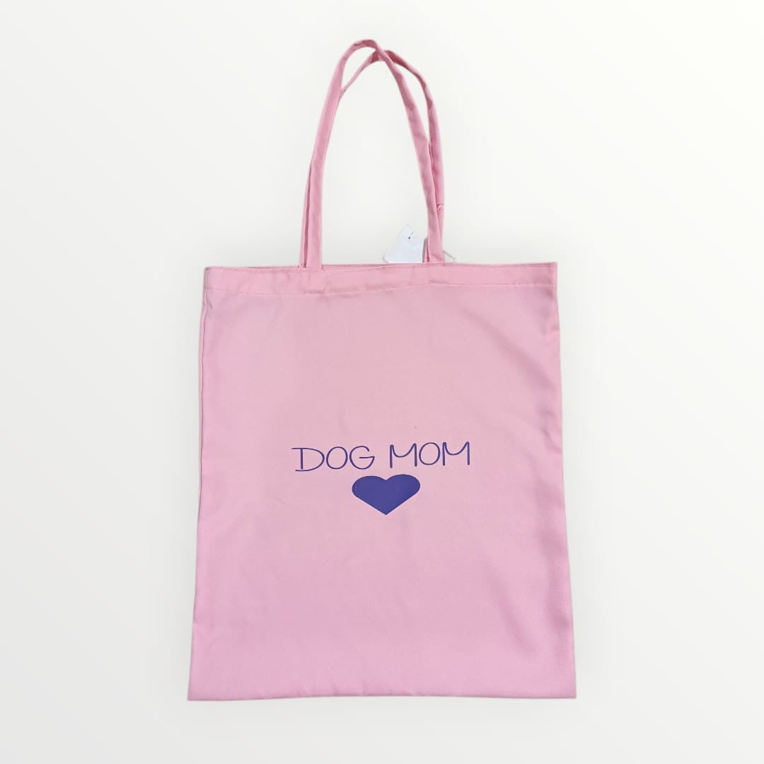 Tote bag Dog Mom rosa