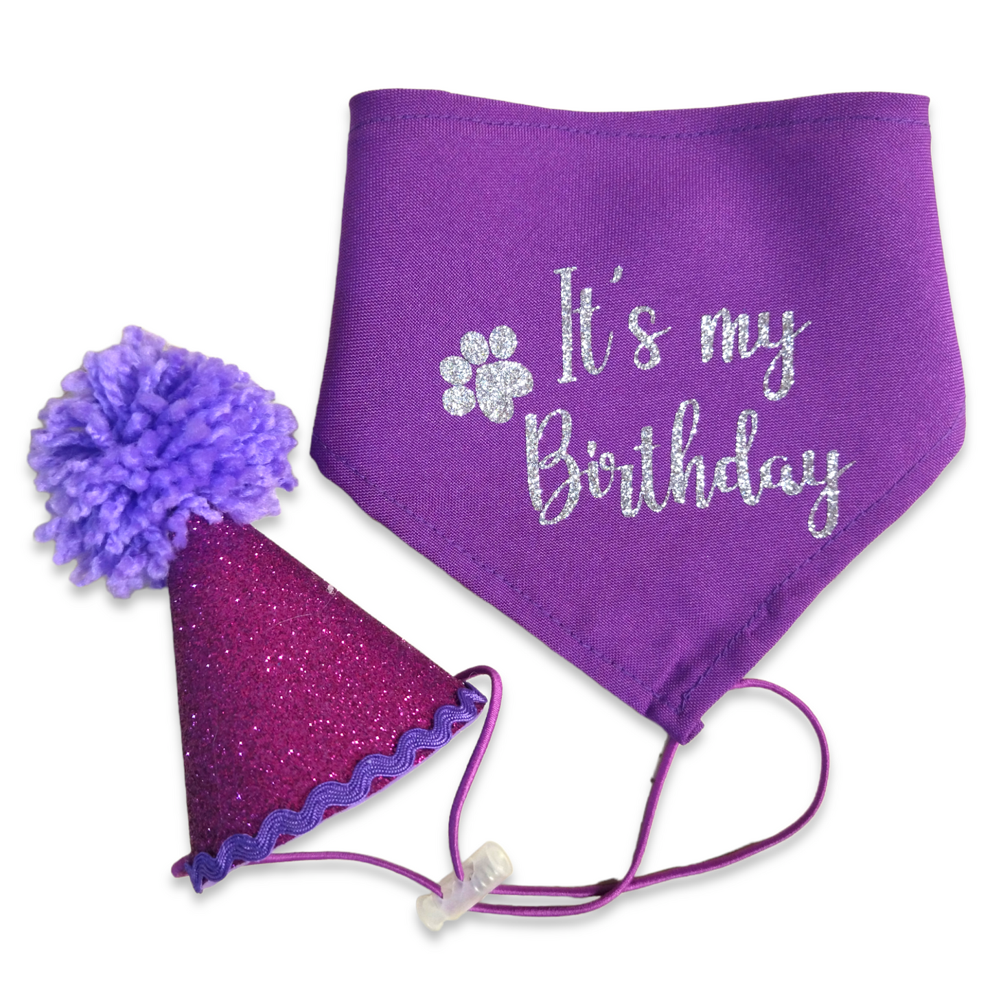 Kit de cumpleaños morado para mascota