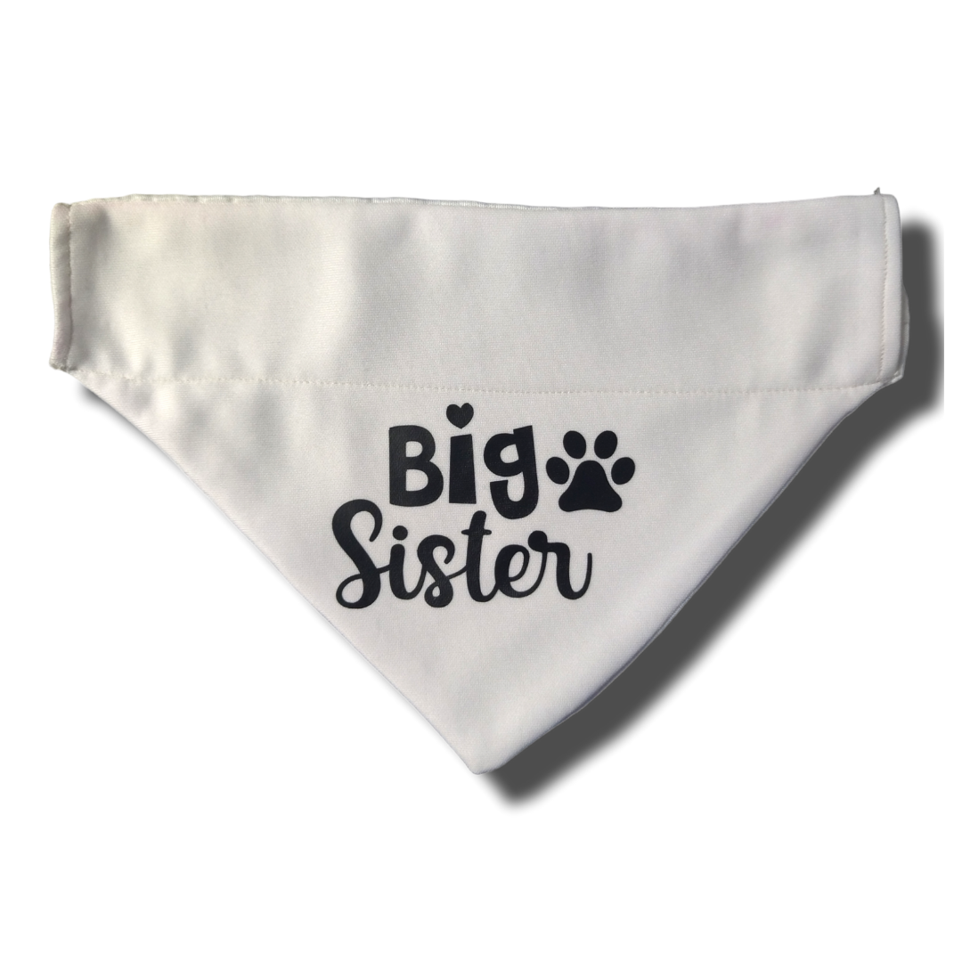 Bandana para Perro ó Gato - Anuncio de Embarazo - Big Sister BLANCO
