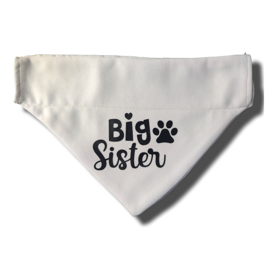 Bandana para Perro ó Gato - Anuncio de Embarazo - Big Sister BLANCO