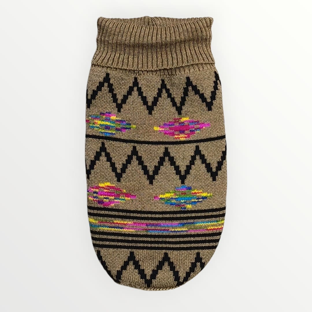 Suéter huichol tejido con borrega
