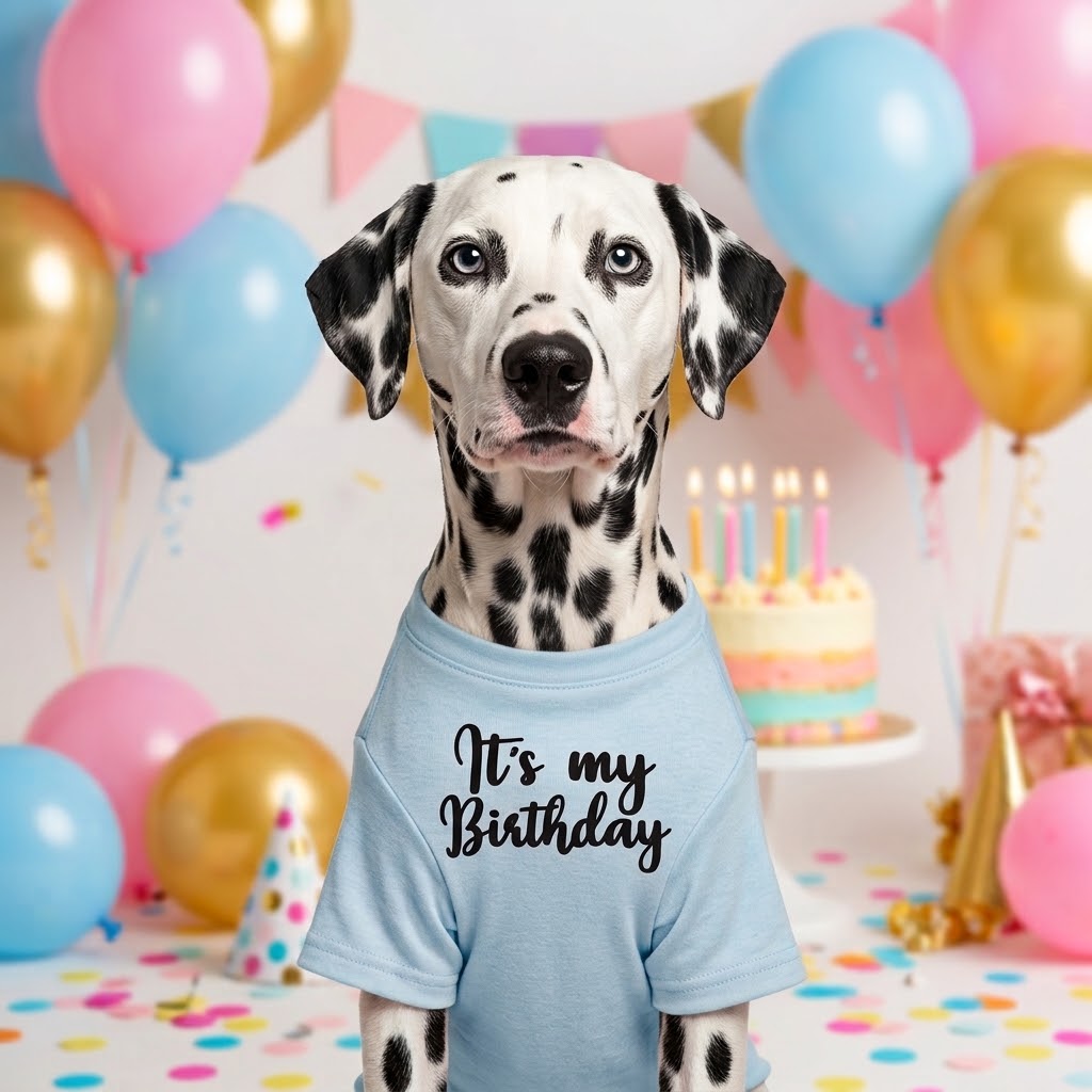Playera Cumpleaños Celeste para Mascota