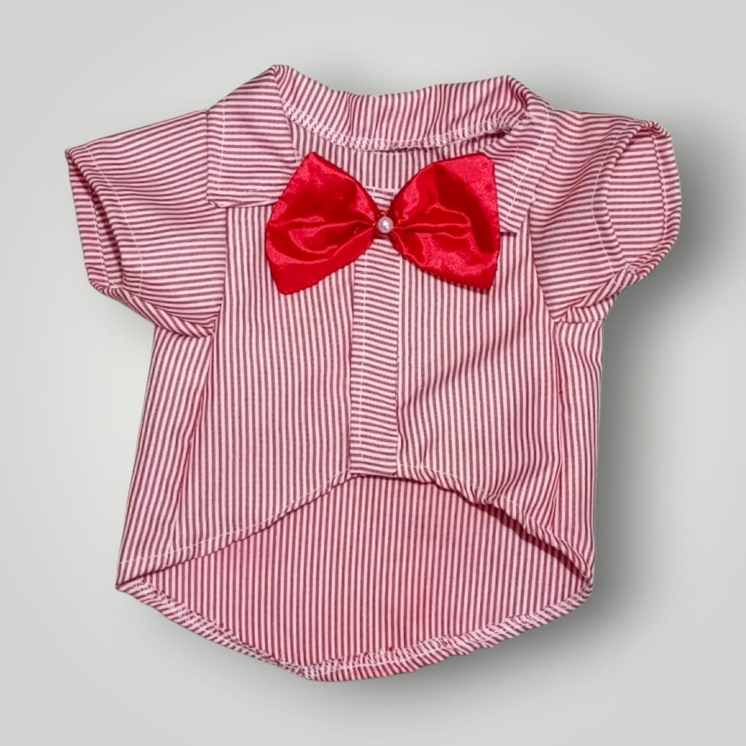 Camisa de rayas con moño