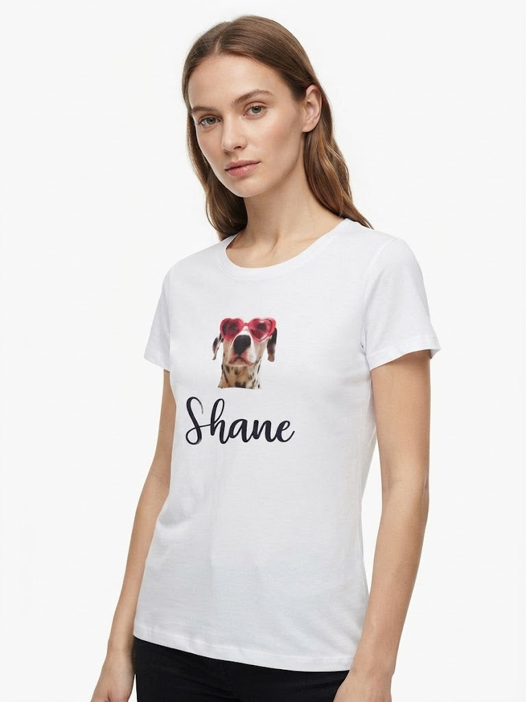Playera Blanca para Dama con Foto de Mascota