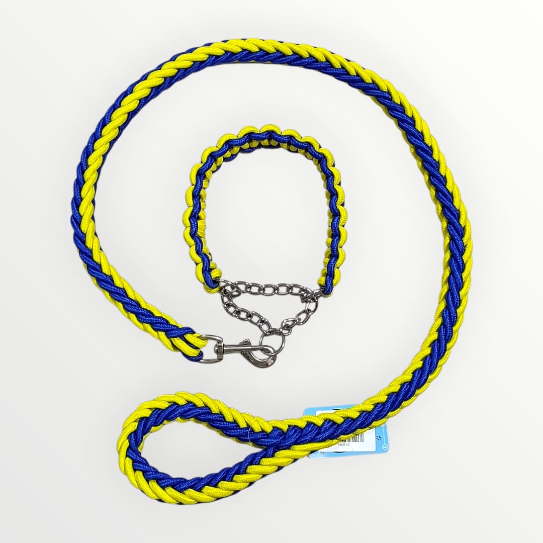 Collar con correa trenzado