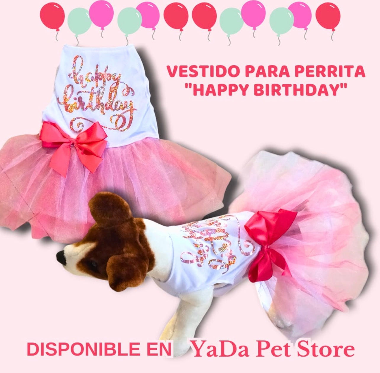 Vestido de cumpleaños para mascota