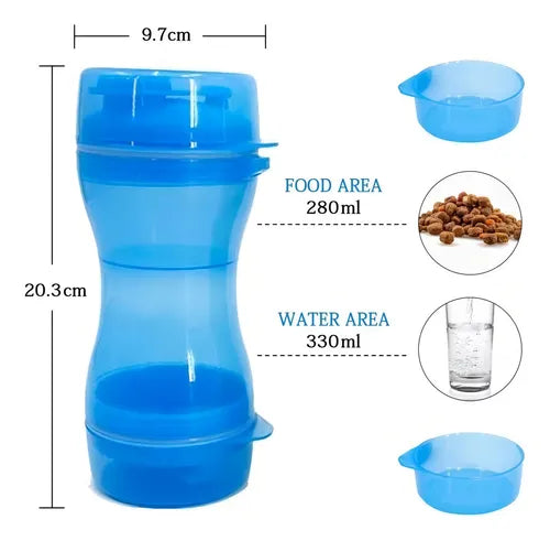 Contenedor doble agua y alimento