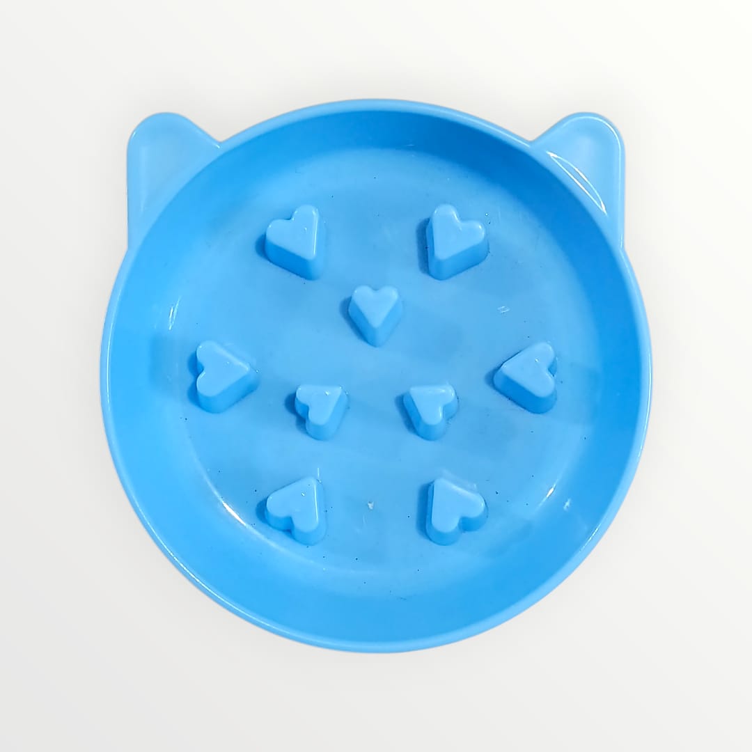 Plato lento alto para gato