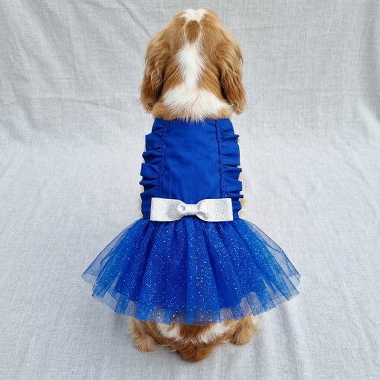Vestido azul con glitter