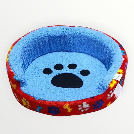 Cama huella acolchonada con borrega