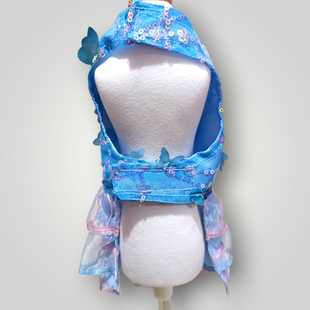 Vestido celeste de mariposas