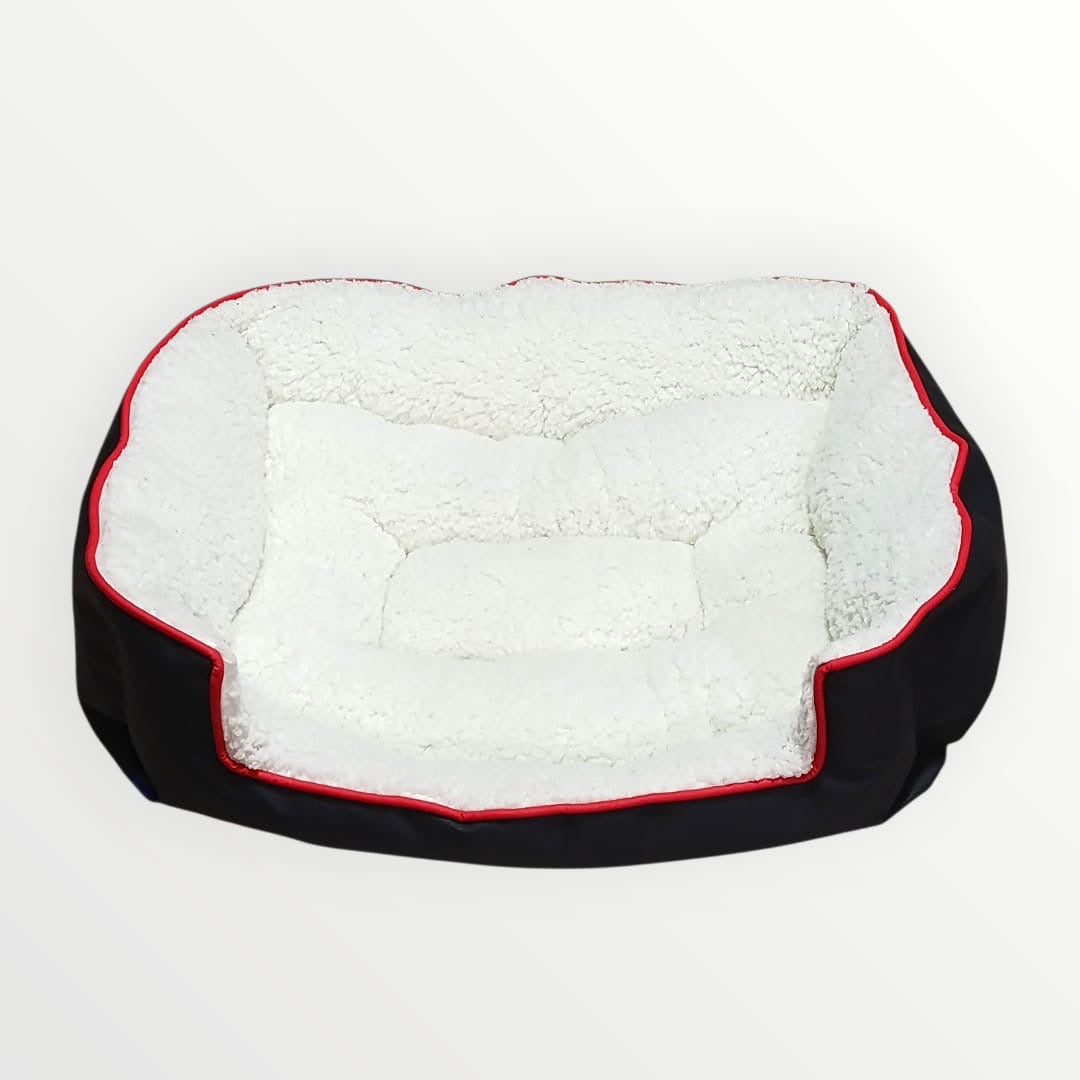 Cama con borrega rectangular