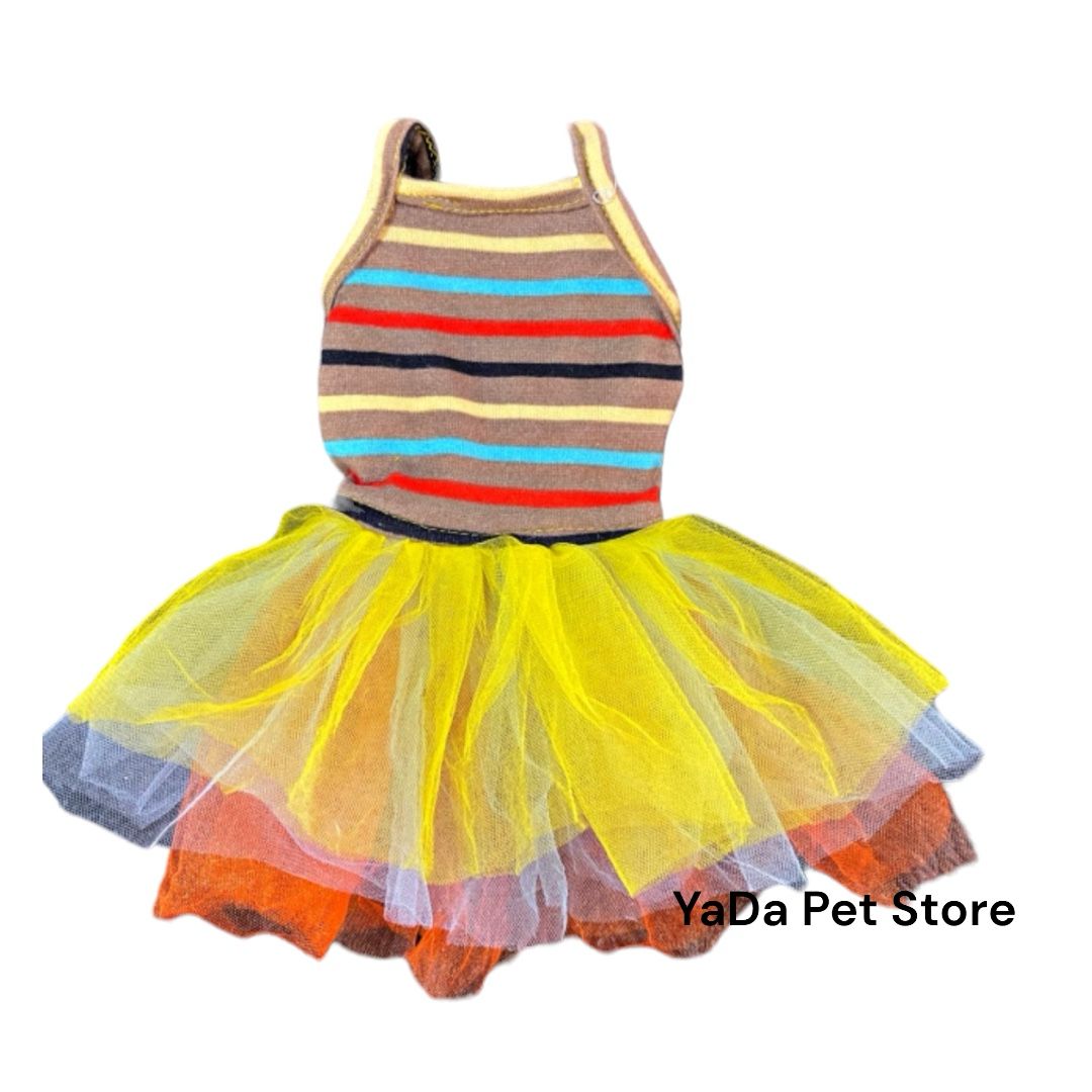 Vestido café con tutu tallas extras