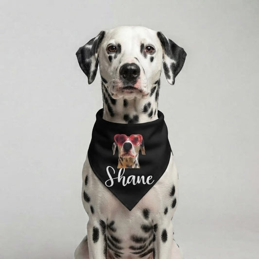 Paliacate Negro con el nombre y foto de tu mascota