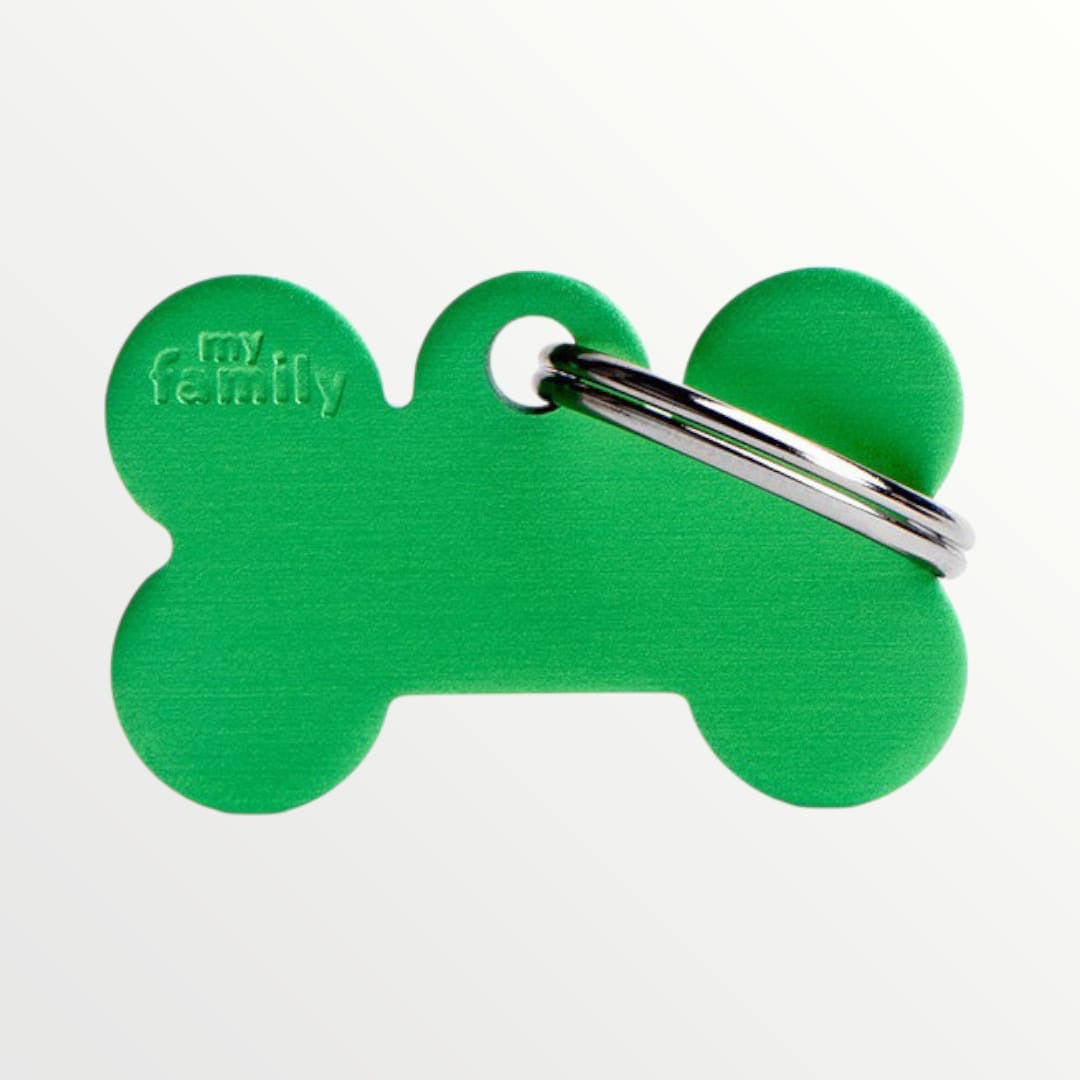 Placa ID grabada en forma de hueso