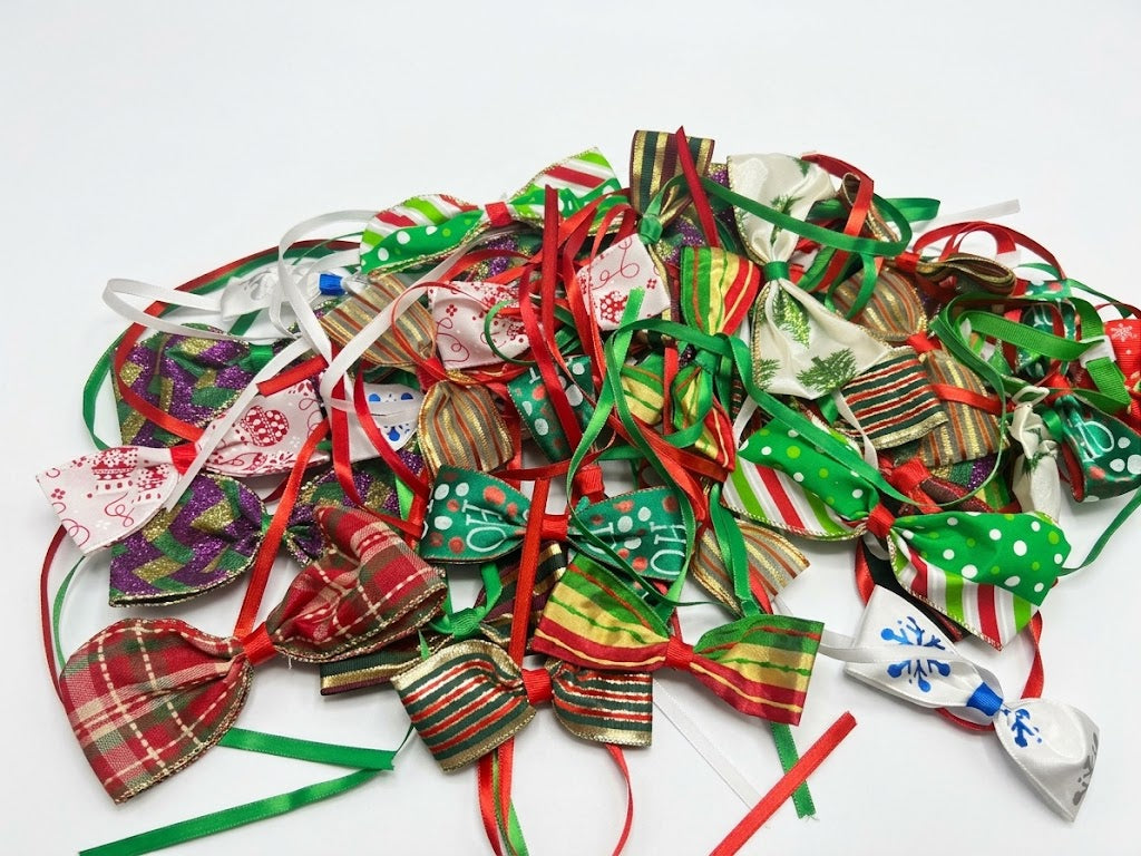 Paquete de moños para cuello navideños para mascota