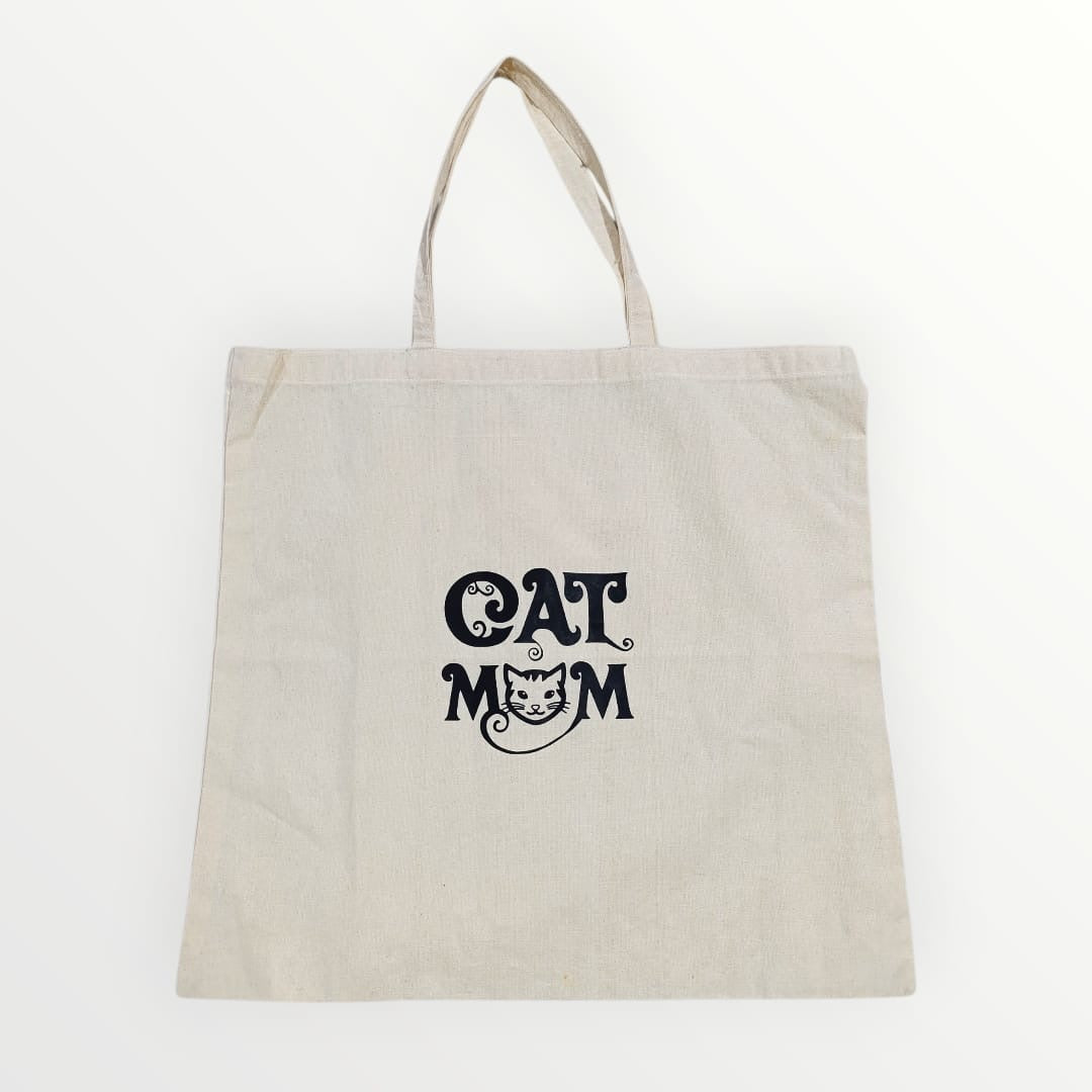 Tote bag Cat Mom beige