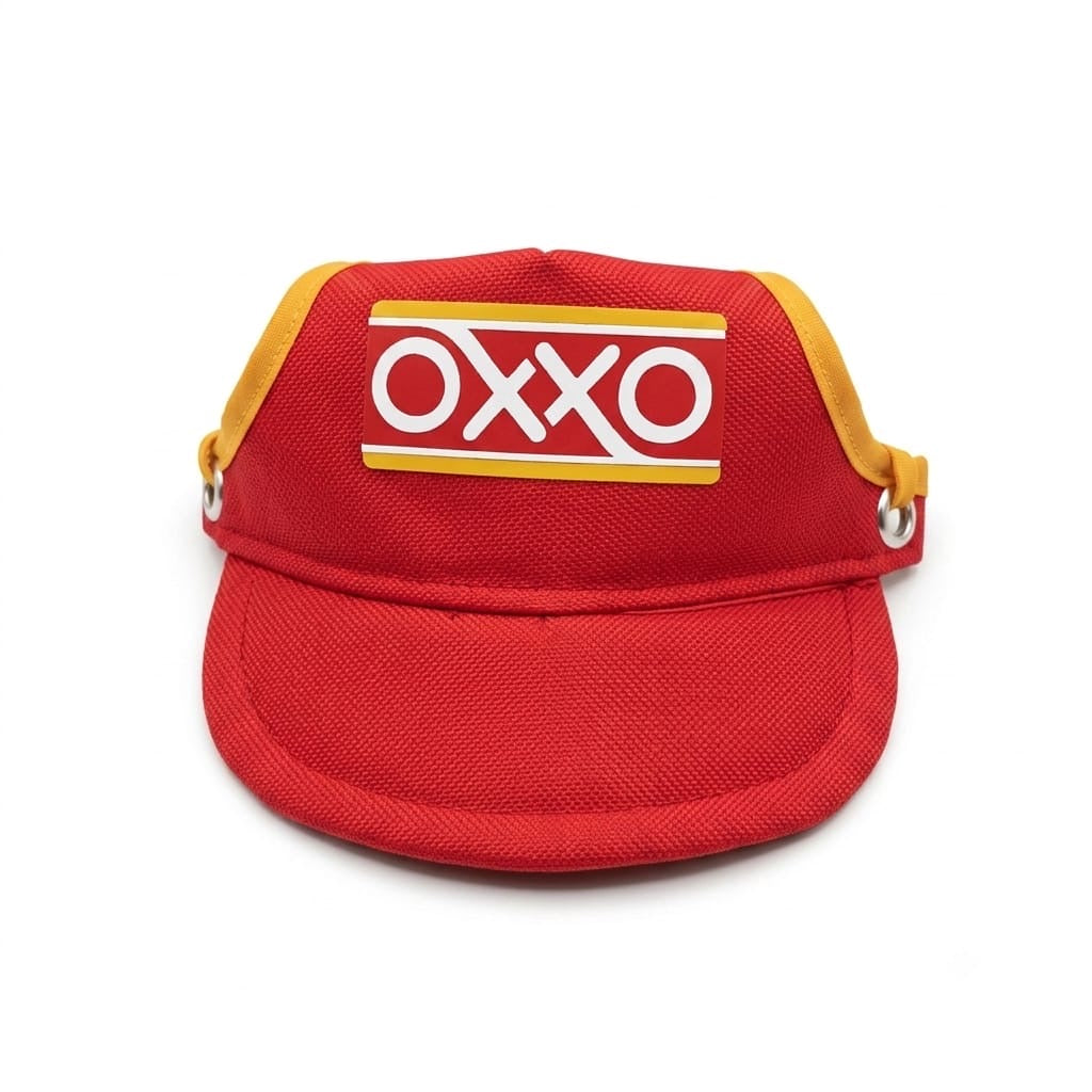 Disfraz de vendedor de Oxxo con gorra