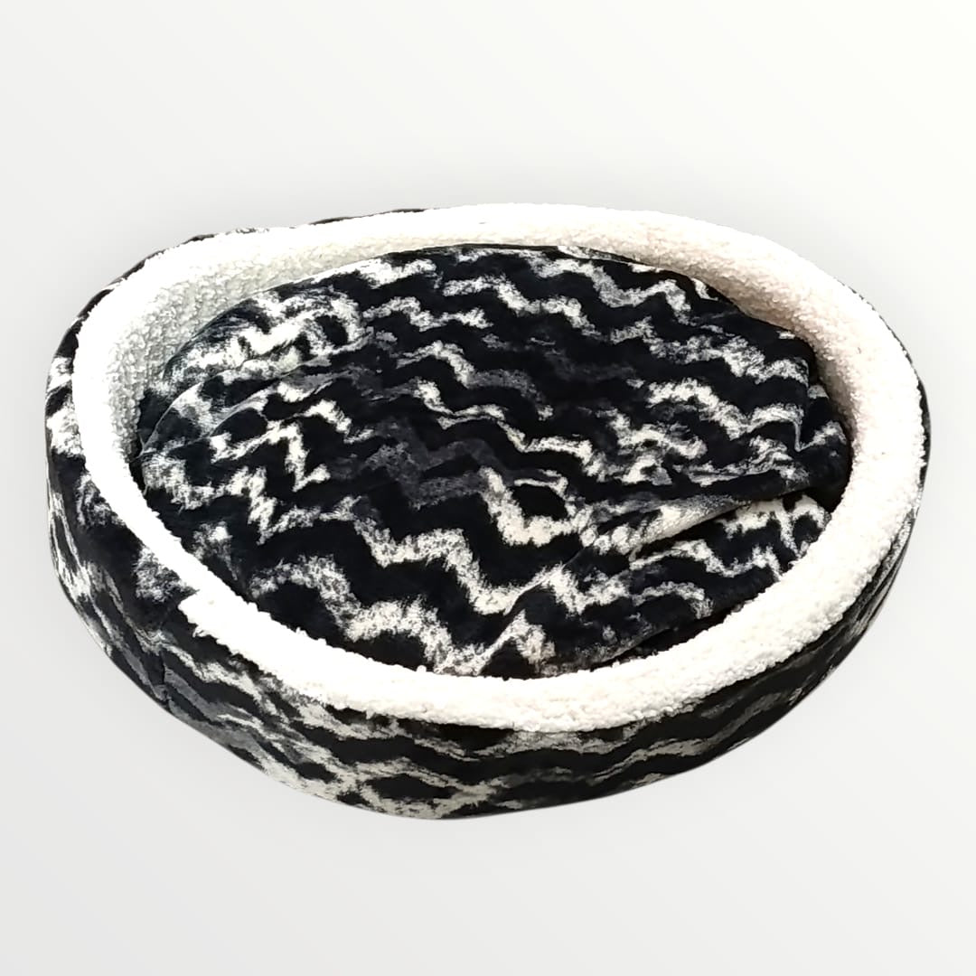 Cama circular con borrega