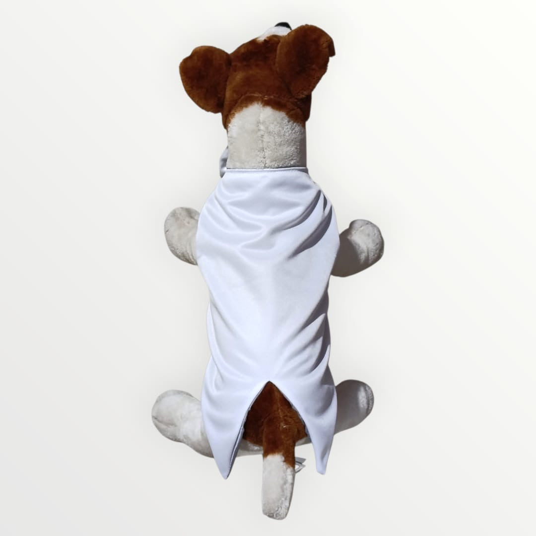 Esmoquin blanco estilo novio para mascota
