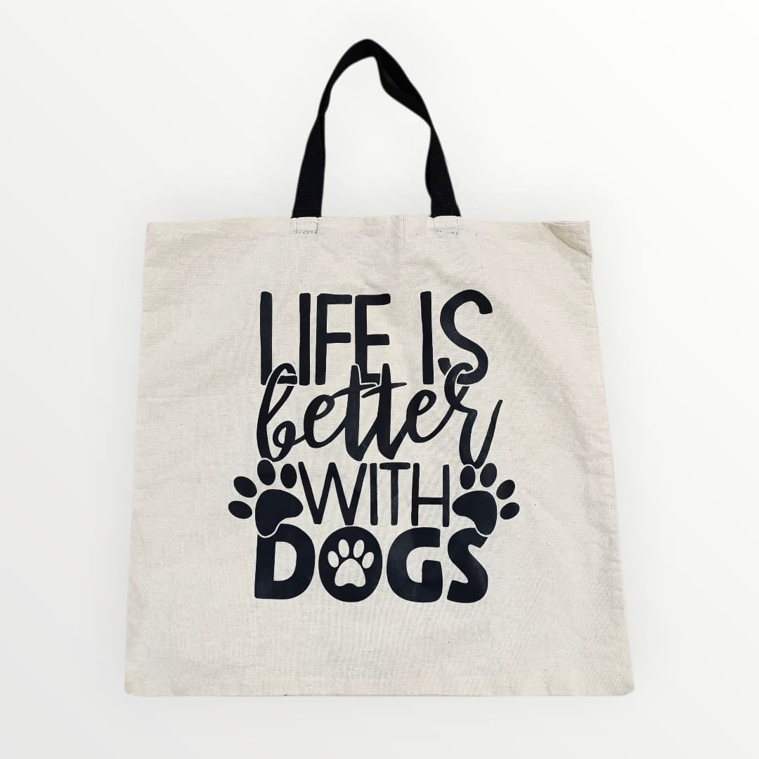Tote bag Dog Mom beige