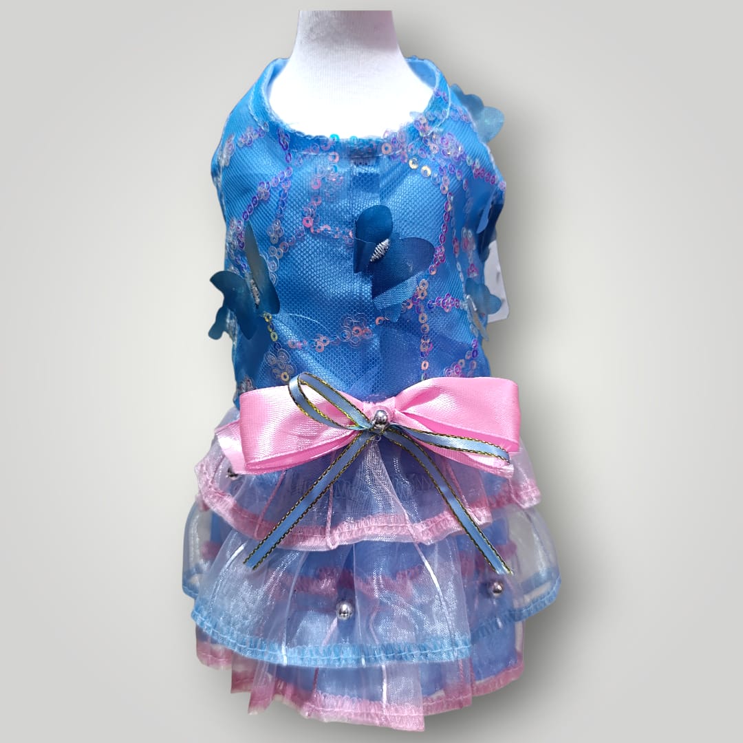 Vestido celeste de mariposas