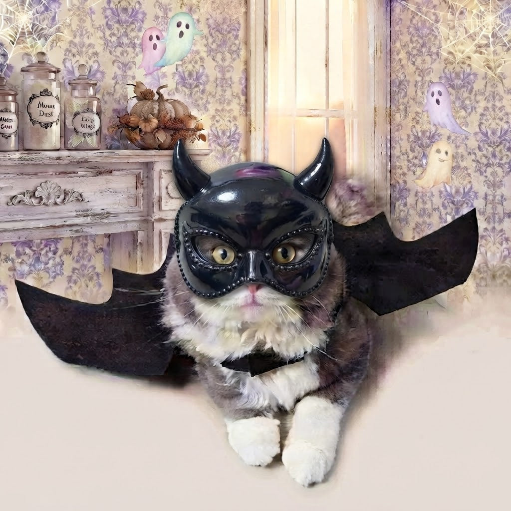 Disfraz de murciélago para gato