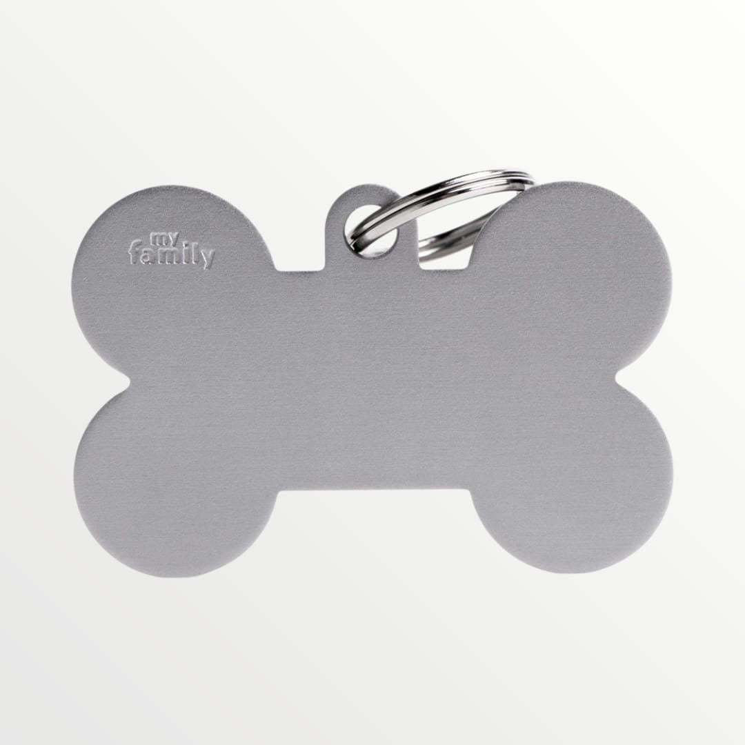 Placa ID grabada en forma de hueso