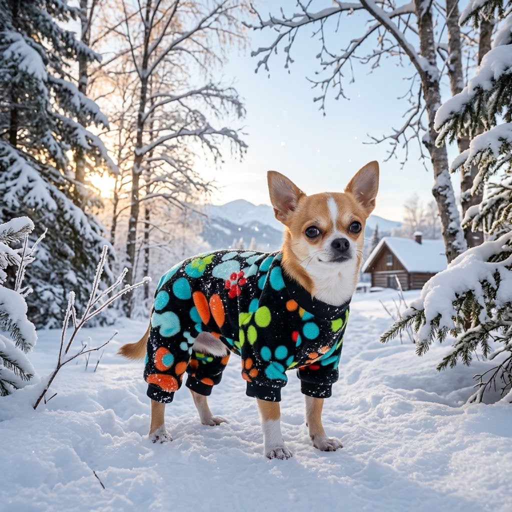 Pijama Polar Huellas Negro