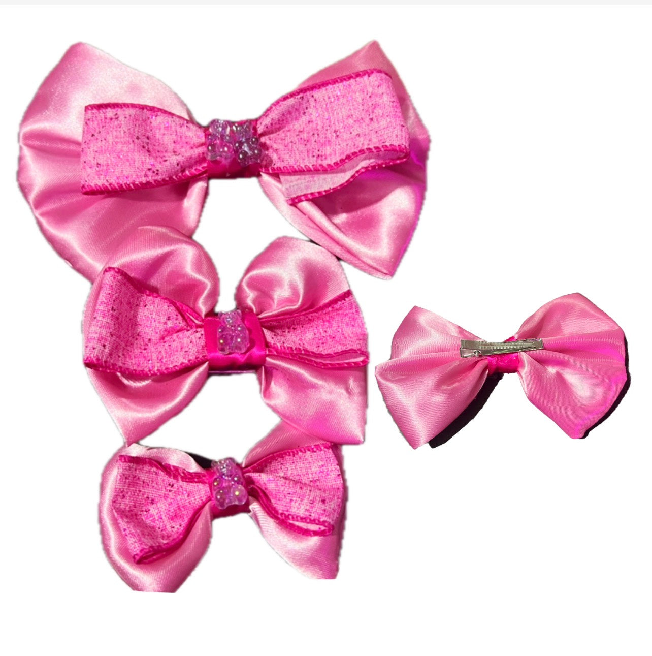 Moño rosa con osito