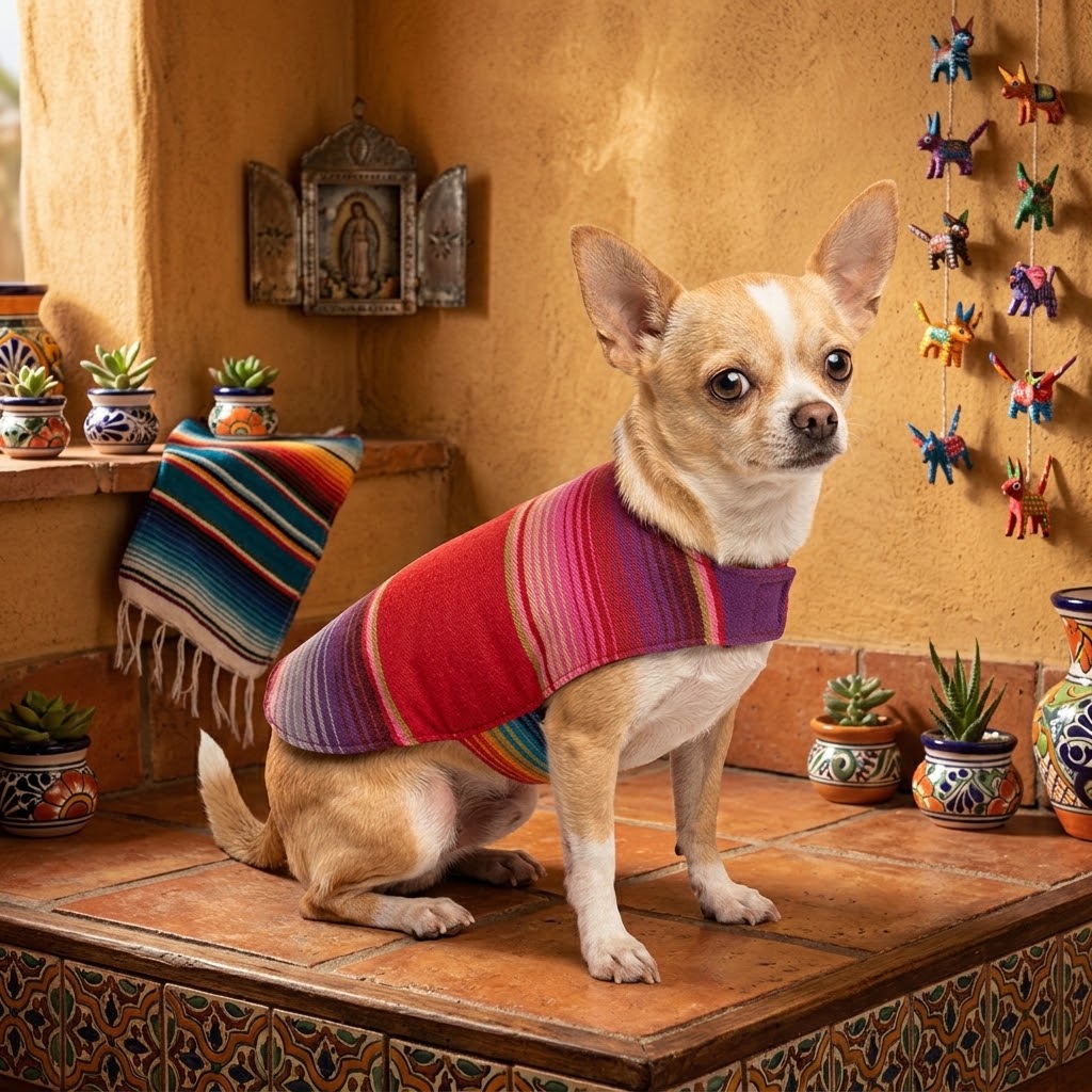 Zarape mexicano para mascota