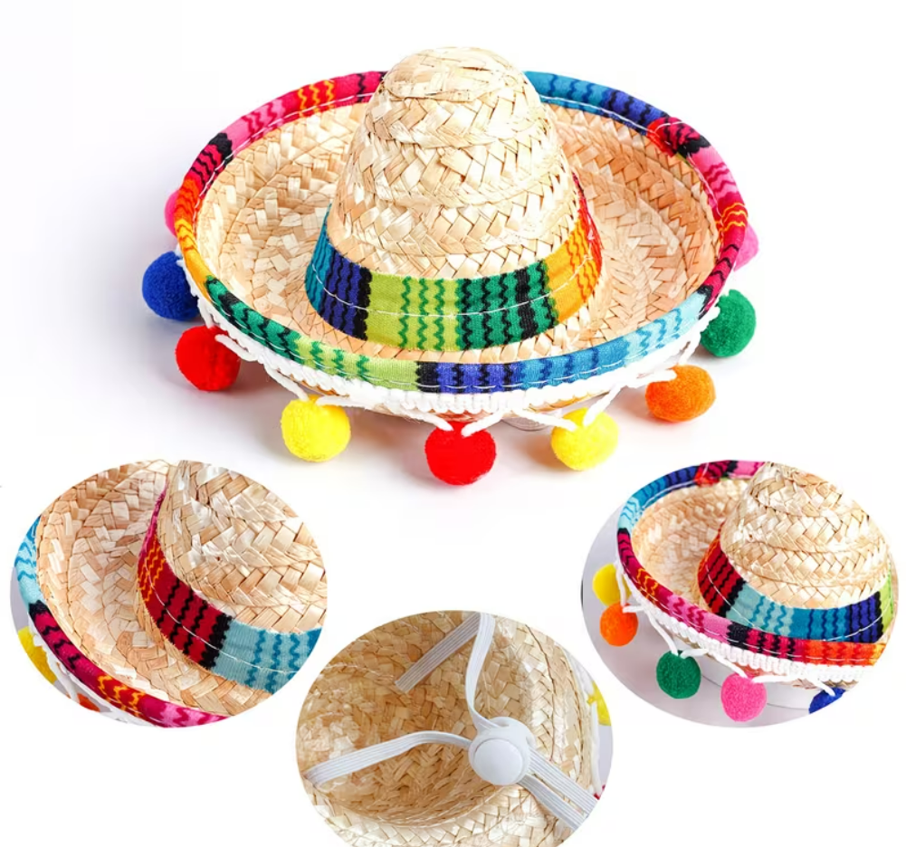 Sombrero mexicano con motitas