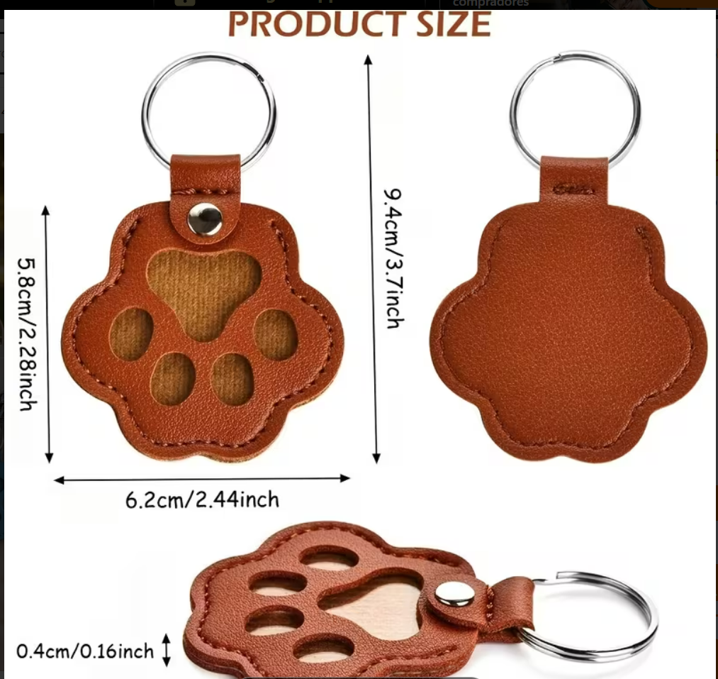 Llavero de huella para pelo de mascota