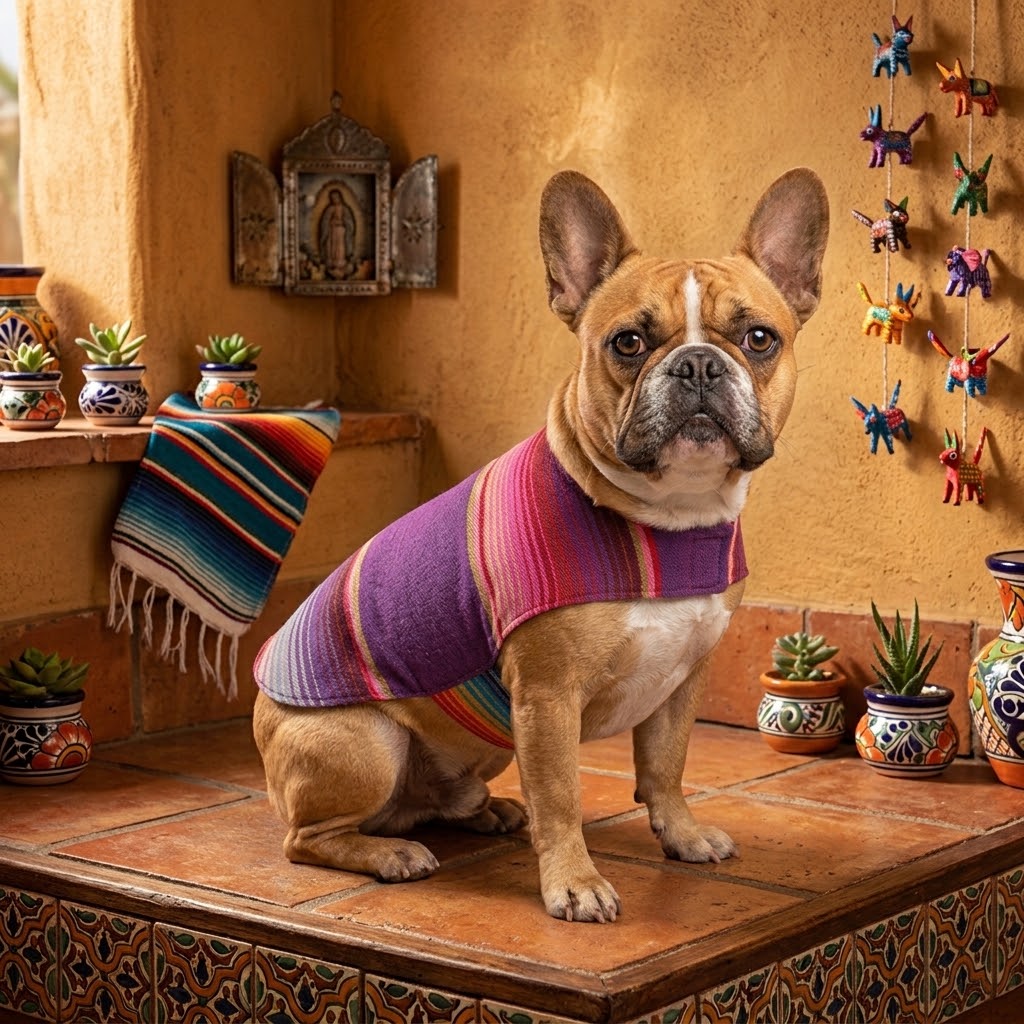 Zarape mexicano para mascota