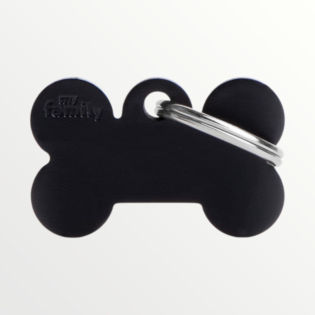 Placa ID grabada en forma de hueso