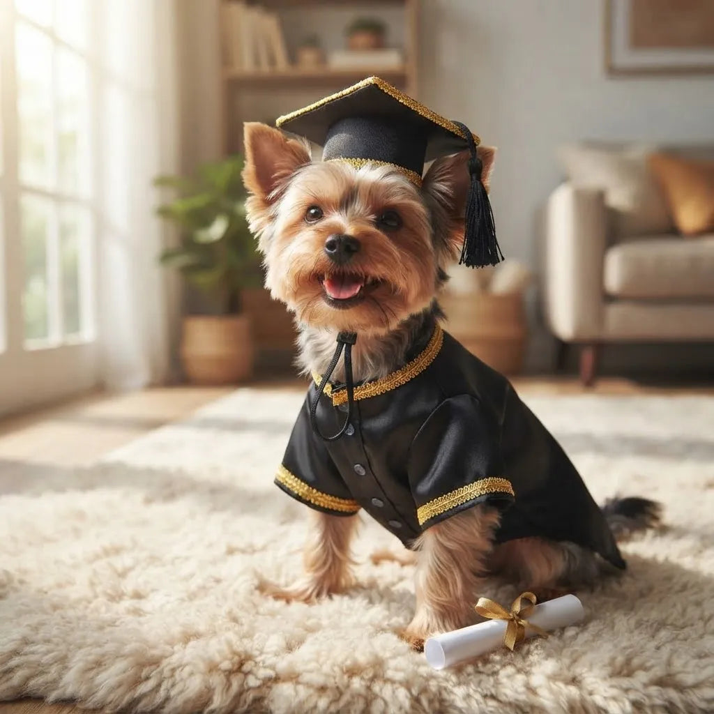 Toga y birrete para mascota