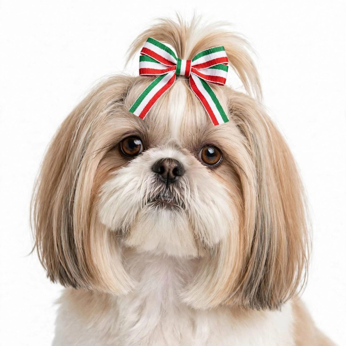 Moño tricolor para pelo de mascota