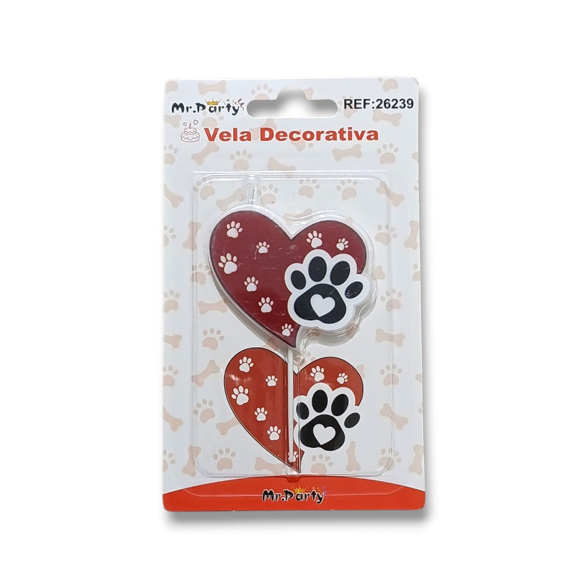Vela para cumpleaños de mascota rojo
