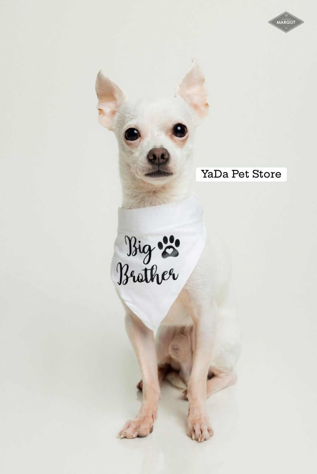 Bandana para Perro ó Gato - Anuncio de Embarazo - Big Brother BLANCO