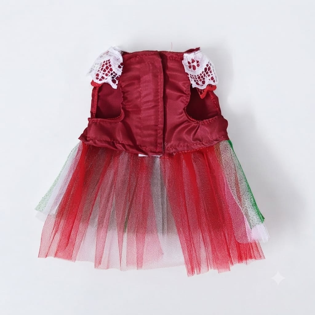 Vestido rojo tricolor mexicano