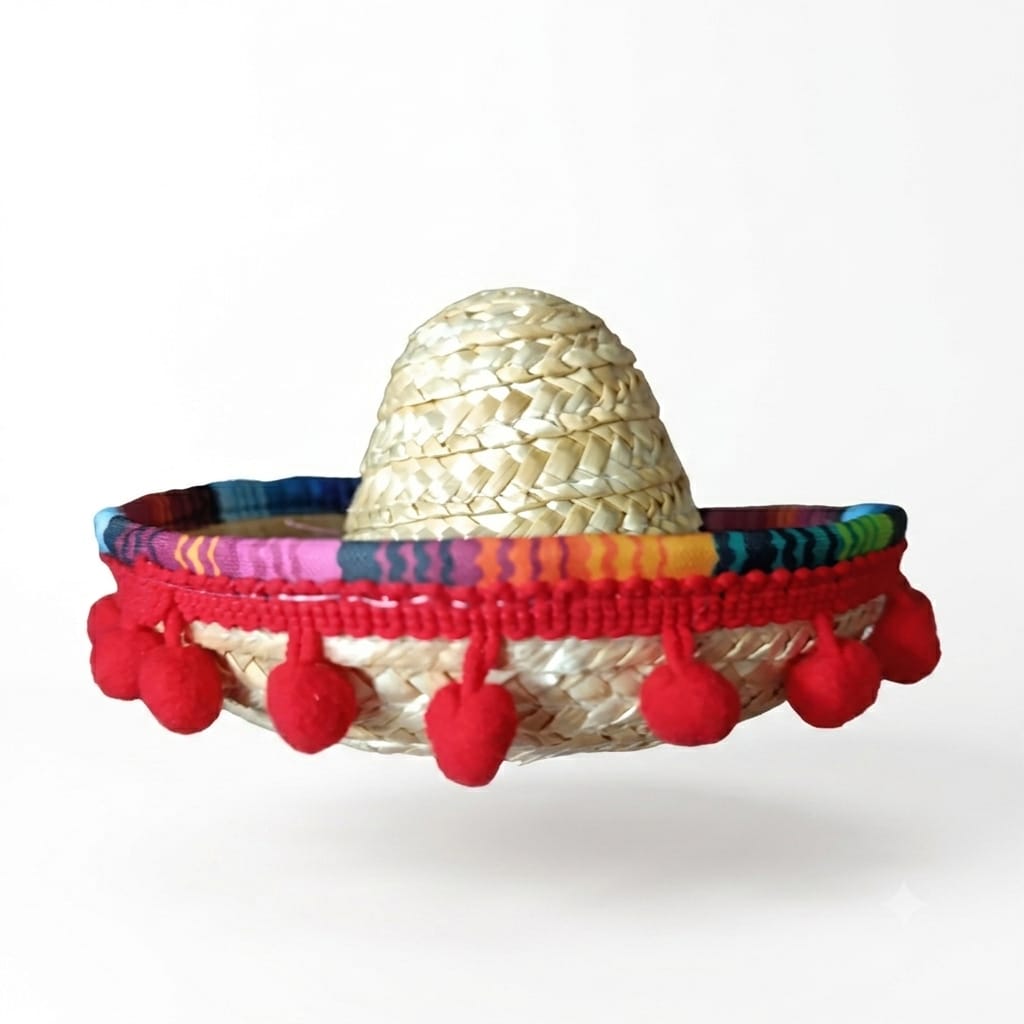 Sombrero mexicano con motitas