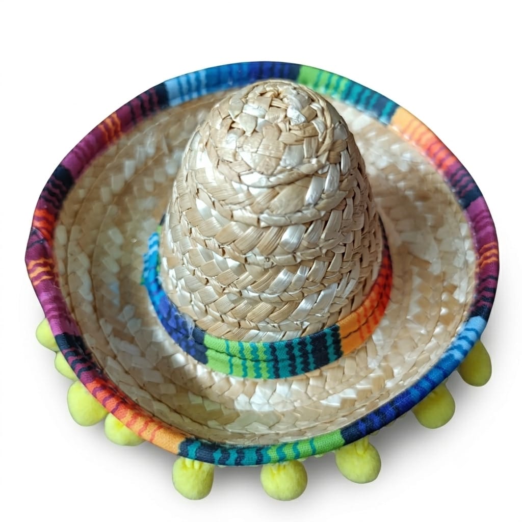 Sombrero mexicano con motitas