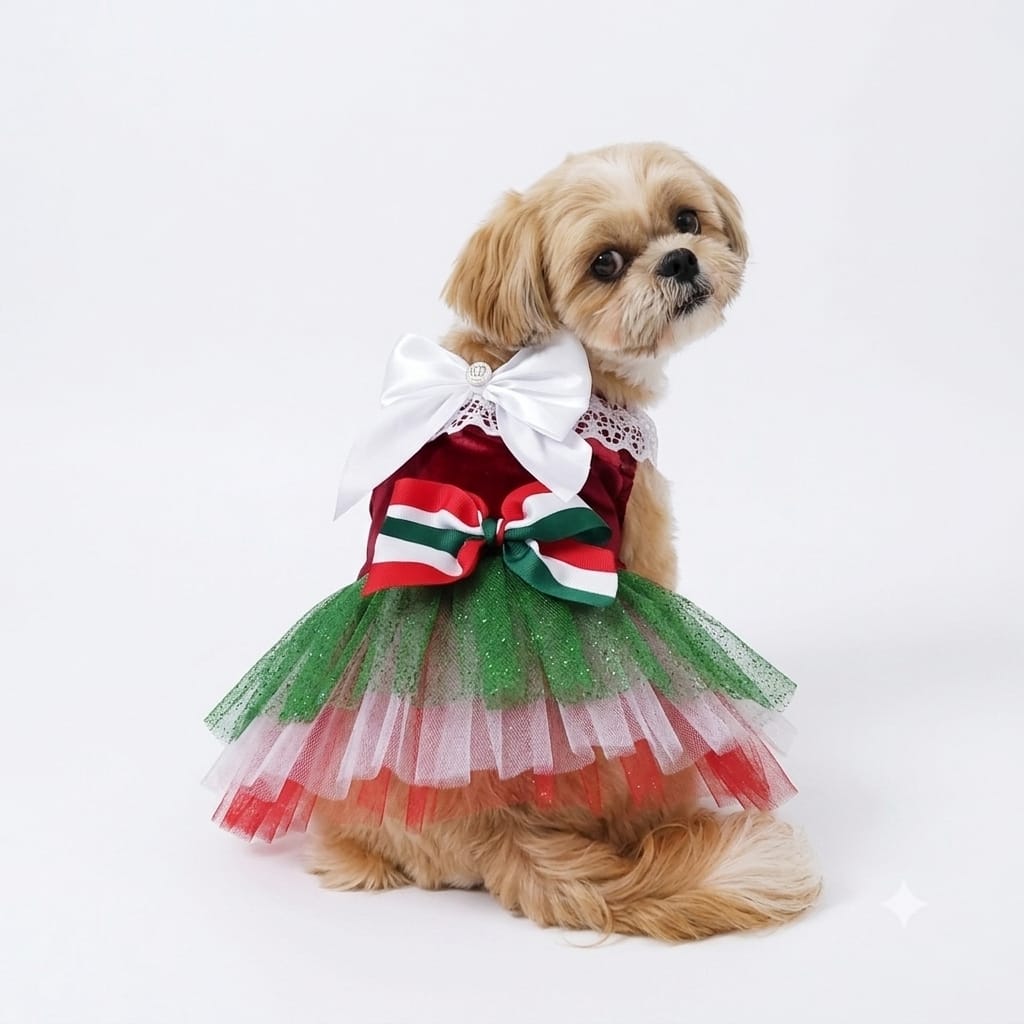 Vestido rojo tricolor mexicano